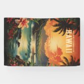  Hawaii Beach Travel Art Spandoek (Horizontaal)