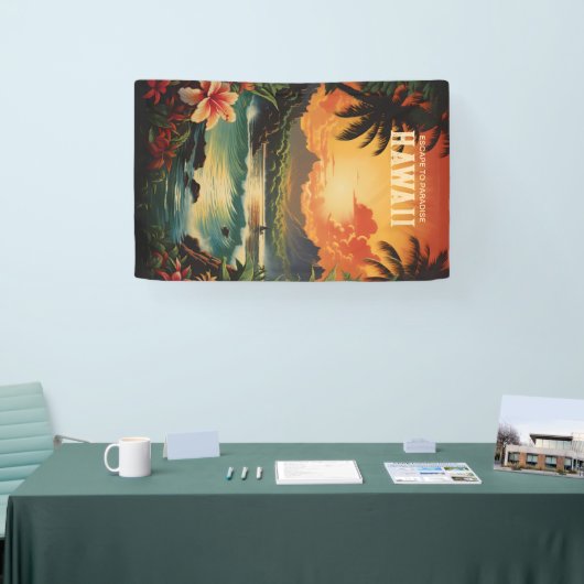 Hawaii Beach Travel Art Spandoek (Beurs)