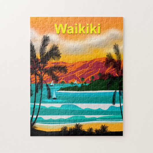 Hawaii Beach Travel Poster Legpuzzel (Verticaal)