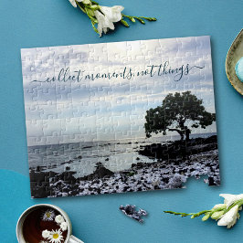 Hawaii Beach Tree Silhouette verzamelt momentencit Legpuzzel