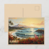  Hawaii Beach Tropical Paradise Painting Briefkaart (Voorkant / Achterkant)