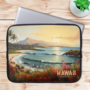  Hawaii Beach Tropical Paradise Painting Laptop Sleeve