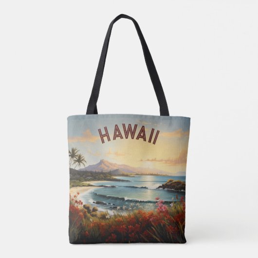  Hawaii Beach Tropical Paradise Painting Tote Bag (Achterkant)