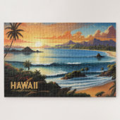 Hawaii Beach Tropical Paradise  schilderij Legpuzzel (Horizontaal)