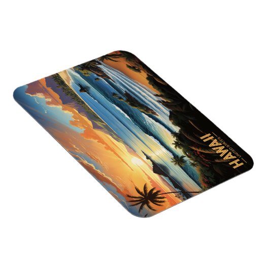 Hawaii Beach Tropical Paradise  schilderij Magneet (Rechterzijde)