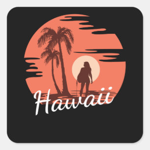 Hawaii Beach Vierkante Sticker