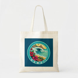 Hawaii Beach Waves Tote Bag