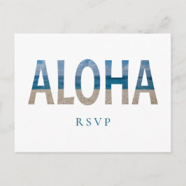 Hawaii Beach Wedding Aloha Foto RSVP Uitnodiging Briefkaart