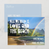 Hawaii Beach Wedding Bewaar de datums Aankondigingskaart (Voorkant / Achterkant)