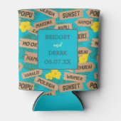 Hawaii Beach Wedding Blikjeskoeler (Voorkant)