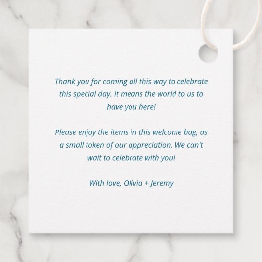 Hawaii Beach Welkom bij onze bruiloft cadeau Bedankjes Labels (Achterkant)