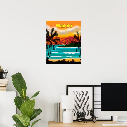 Hawaii BeachTravel Poster (Thuiskantoor)