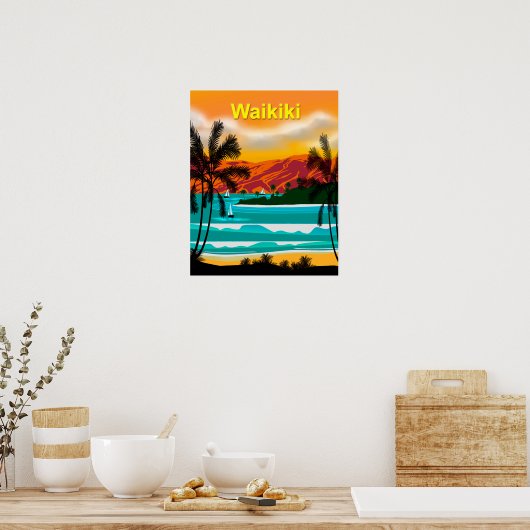 Hawaii BeachTravel Poster (Keuken)
