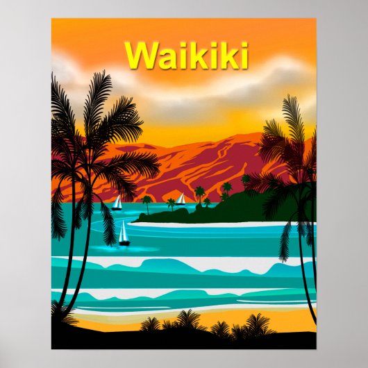 Hawaii BeachTravel Poster (Voorkant)