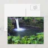 Hawaii, Big Island, Hilo, Rainbow Falls, Weelderig Briefkaart (Voorkant / Achterkant)