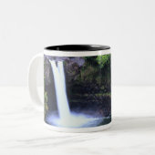 Hawaii, Big Island, Hilo, Rainbow Herfsten, Lush Tweekleurige Koffiemok (Voorkant links)