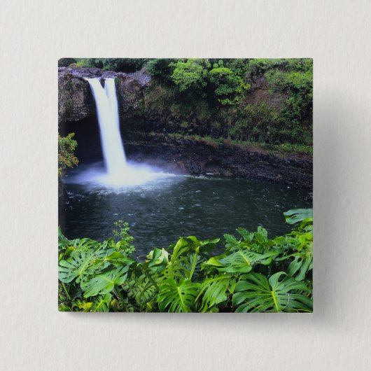 Hawaii, Big Island, Hilo, Rainbow Herfsten, Lush Vierkante Button 5,1 Cm (Voorkant)