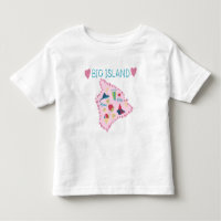 Hawaii Big Island Kaart Cute Pastel Illustratie