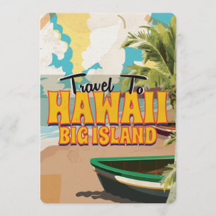 Hawaii Big Island Weddenschap Vintage Travel poste Kaart