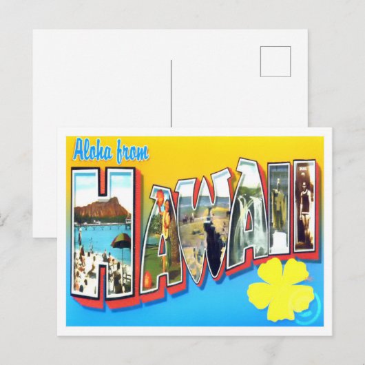 Hawaii  Big Letters Briefkaart (Voorkant / Achterkant)