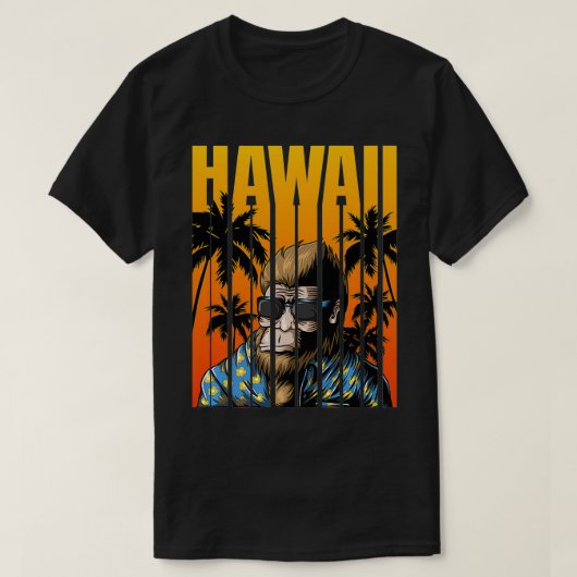 Hawaii Bigfoot zonnebril Tropisch Funny Hawaiian T-shirt (Design voorkant)
