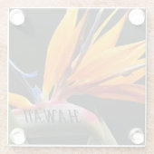 Hawaii Bird of Paradise Plant Flower Glazen Onderzetter (Achterkant)