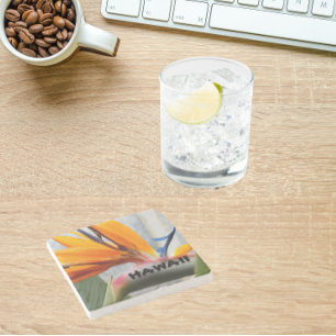 Hawaii Bird of Paradise Plant Flower Stenen Onderzetter