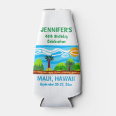 Hawaii Birthday Party Trip Favor Bottle Cooler (Voorkant)