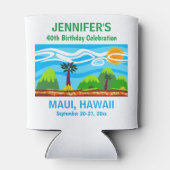 Hawaii Birthday Party Trip Favor Koelbox Blikjeskoeler (Achterkant)