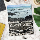 Hawaii Black Sand Beach Coral Love Heart Foto Legpuzzel