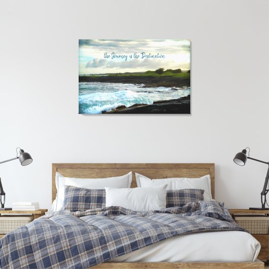 Hawaii Black Sand Beach reis is bestemming Canvas Afdruk (Insitu (Slaapkamer))