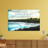 Hawaii Black Sand Beach reis is bestemming Canvas Afdruk (Insitu (Woonkamer))