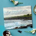 Hawaii Black Sand Beach reis is bestemming Legpuzzel<br><div class="desc">"De reis is de bestemming." Aan het zuidelijke uiteinde van het Grote eiland Hawaii ligt een ongerepte zandstrand. Ik heb deze scène van golven gebroken die tegen de lavabrots in de late middagzon crashen. Geniet van dit mooie, inspirerend, tropische oceaanlandschap wanneer je werkt aan deze moderne, verbluffende puzzel. Maakt een...</div>