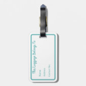 Hawaii: blauwe oceaan en zandstrand, speciale naam bagagelabel (Achterkant verticaal)