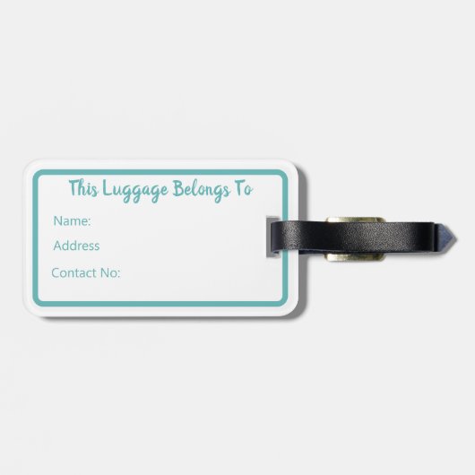 Hawaii: blauwe oceaan en zandstrand, speciale naam bagagelabel (Achterkant horizontaal)