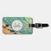 Hawaii: blauwe oceaan en zandstrand, speciale naam bagagelabel (Voorkant horizontaal)