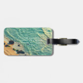 Hawaii: blauwe oceaan en zandstrand, speciale naam bagagelabel (Achterkant horizontaal)