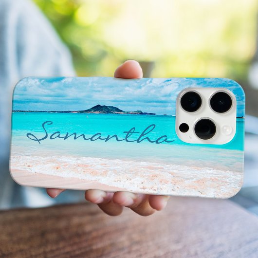 Hawaii-blauwe oceanische zandzandstrand, speciale  Case-Mate iPhone case