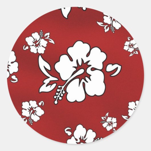 Hawaii-bloem Ronde Sticker (Voorkant)