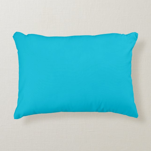 Hawaii Blue effen kleur Accent Kussen (Voorkant)