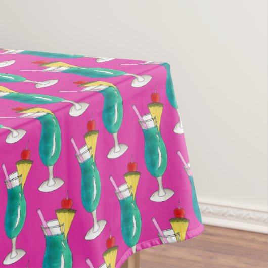 Hawaii Blue Hawaiian Tiki Bar Cocktail Mixed Drink Tafelkleed (Voorbeeld)