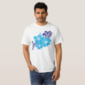 Hawaii Blue Hibiscus Bloemen T-shirt (Voorkant volledig)