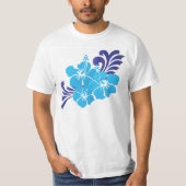 Hawaii Blue Hibiscus Bloemen T-shirt (Voorkant)