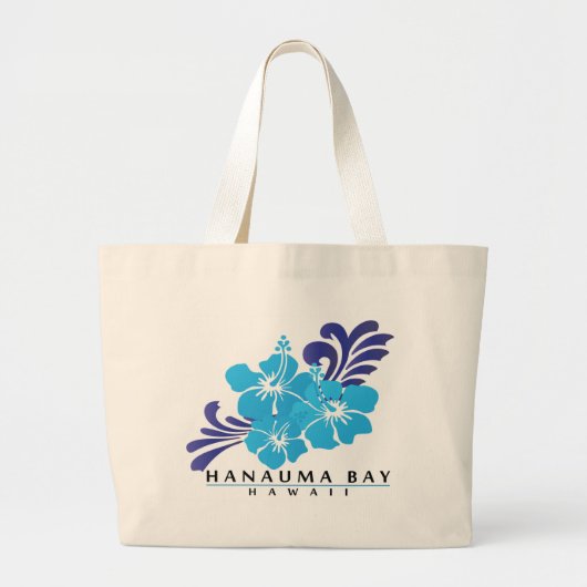 Hawaii Blue Hibiscus Flower Grote Tote Bag (Voorkant)