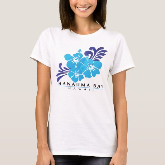 Hawaii Blue Hibiscus Flowers T-shirt (Voorkant)