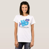 Hawaii Blue Hibiscus Flowers T-shirt (Voorkant volledig)