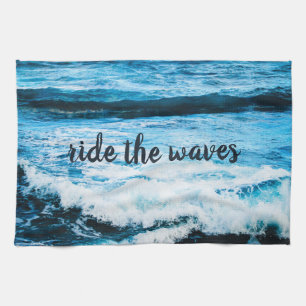 Hawaii Blue Ocean Photo Ride The Waves Quote Bold Theedoek