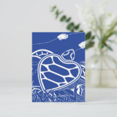 Hawaii Blue Turtle Briefkaart (Staand voorkant)
