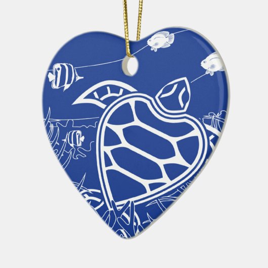 Hawaii Blue Turtle Keramisch Ornament (Links)