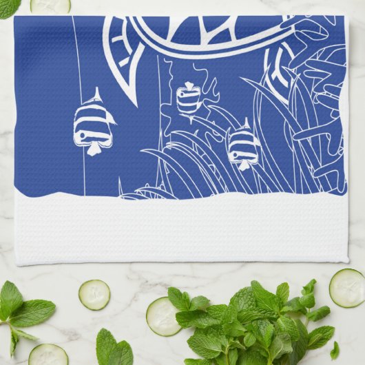 Hawaii Blue Turtle Theedoek (Gevouwen)